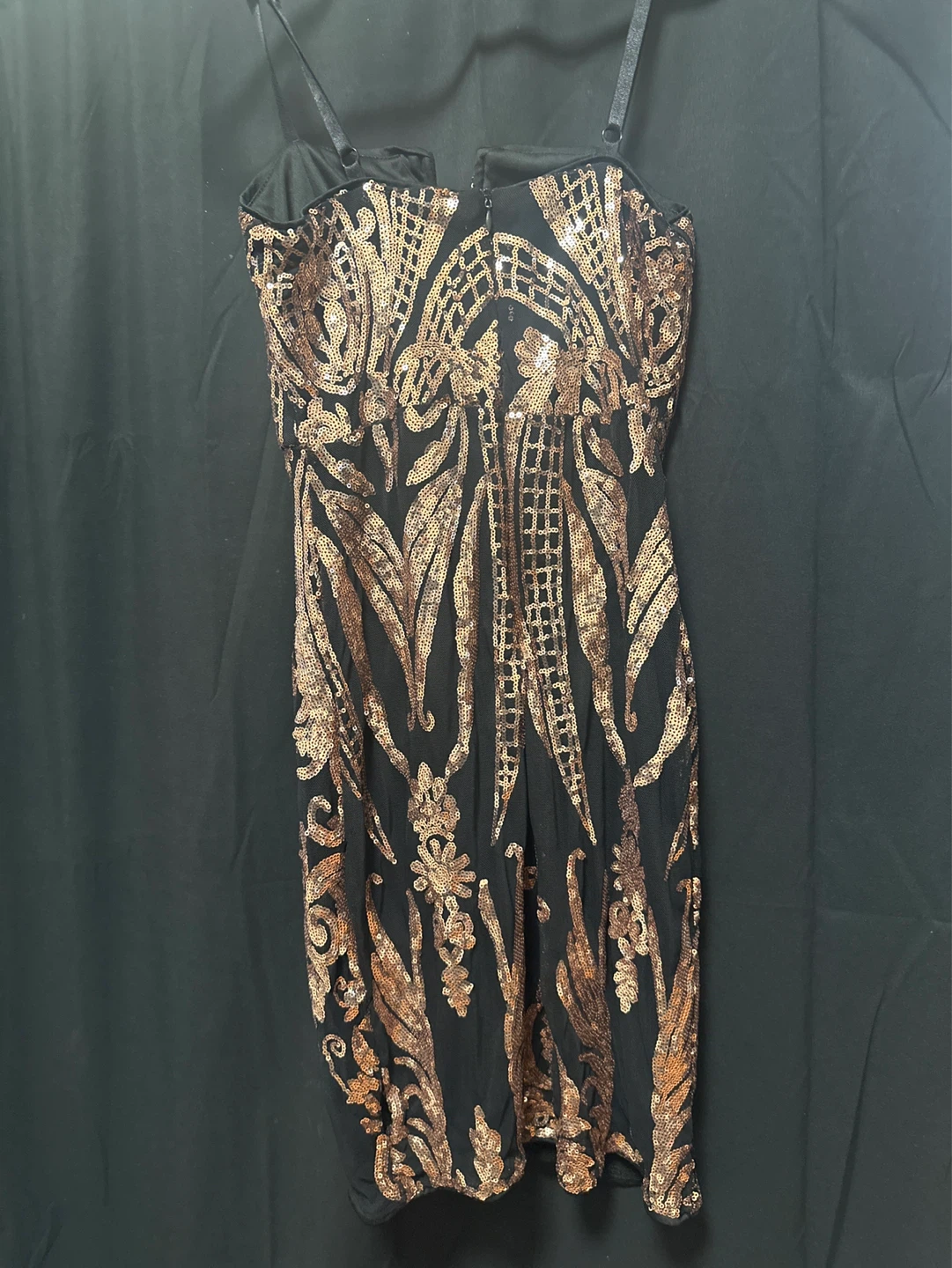 Black and Gold Sequin Mini Dress - photo 2