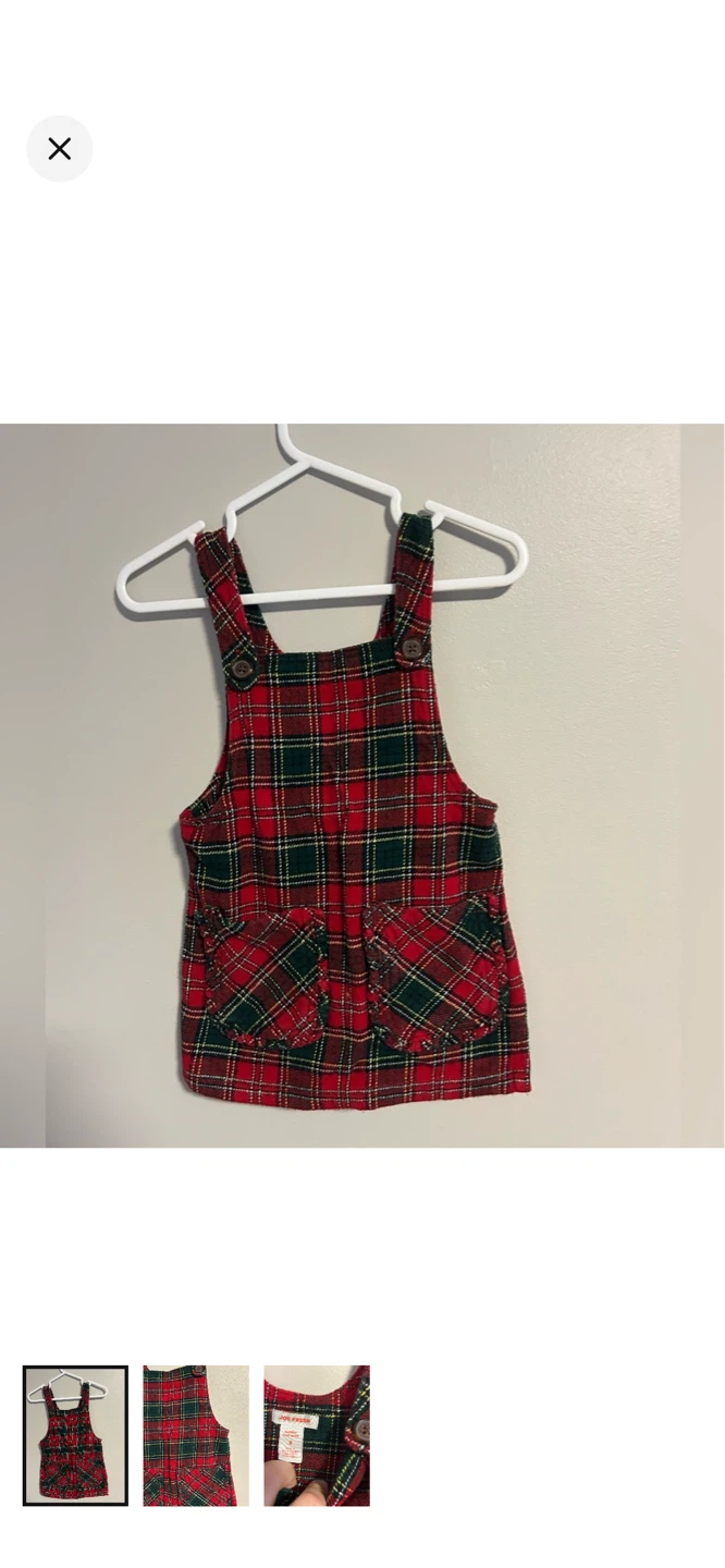 Joe Fresh Toddler Plaid Pinafore Dress Size 2