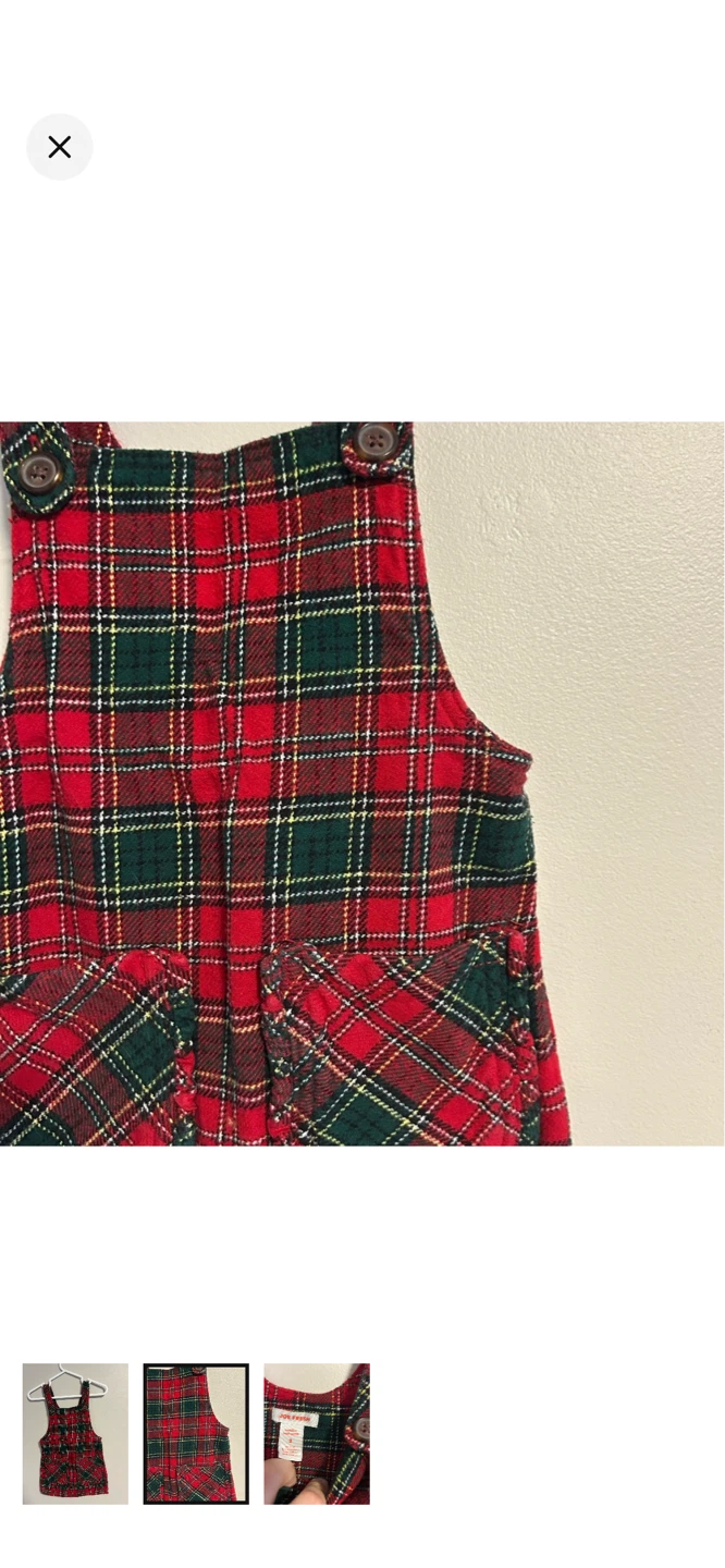 Joe Fresh Toddler Plaid Pinafore Dress Size 2 - photo 2