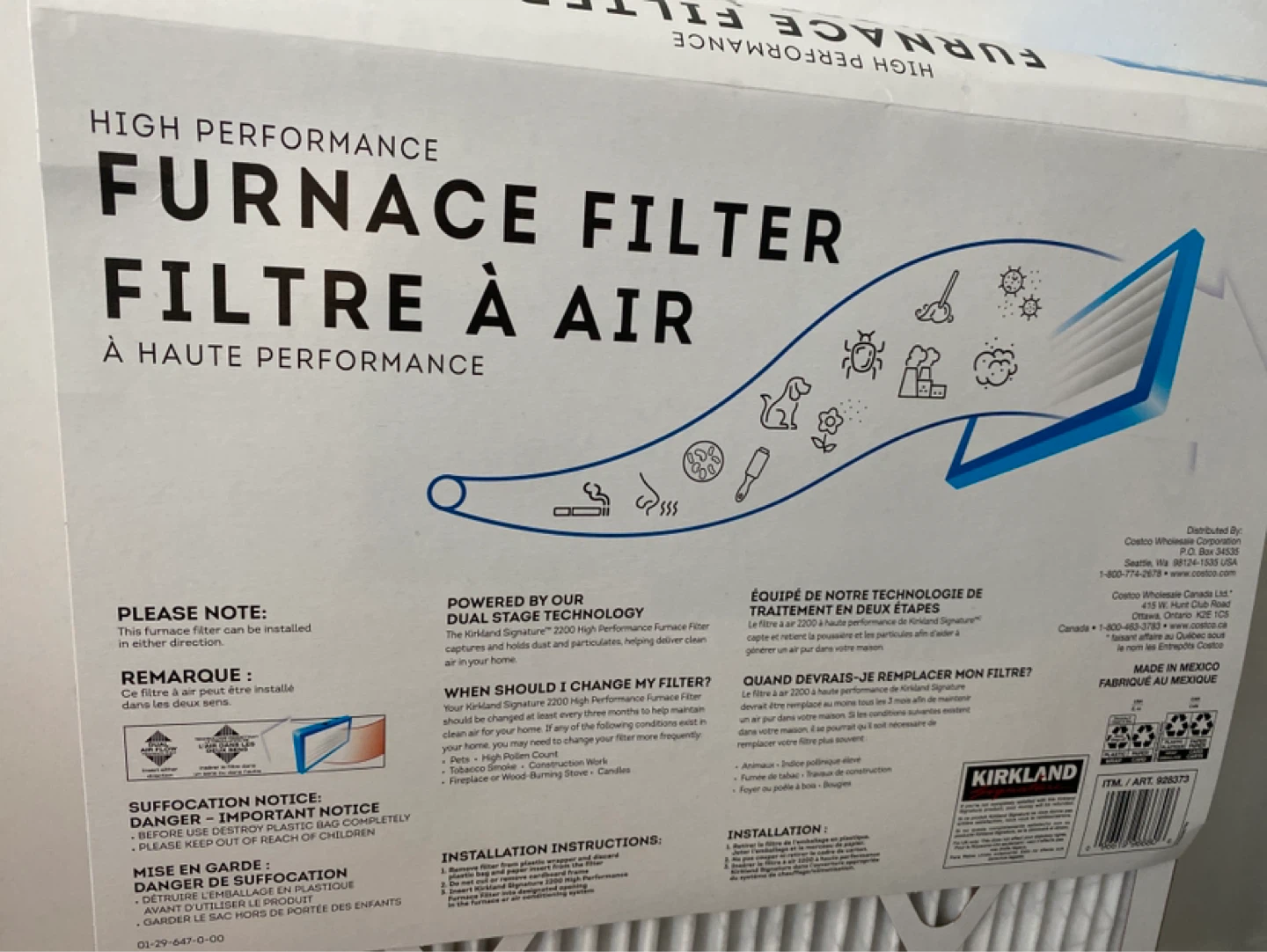 Kirkland Signature High Performance Furnace Filter - 16 x 25 x 1 - photo 2