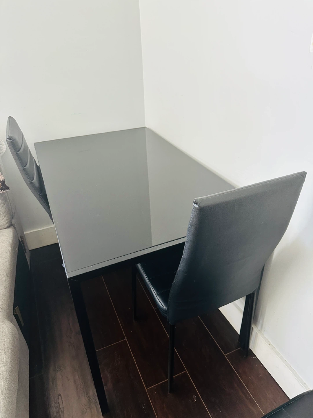 Black Dining Table Set with 4 Chairs