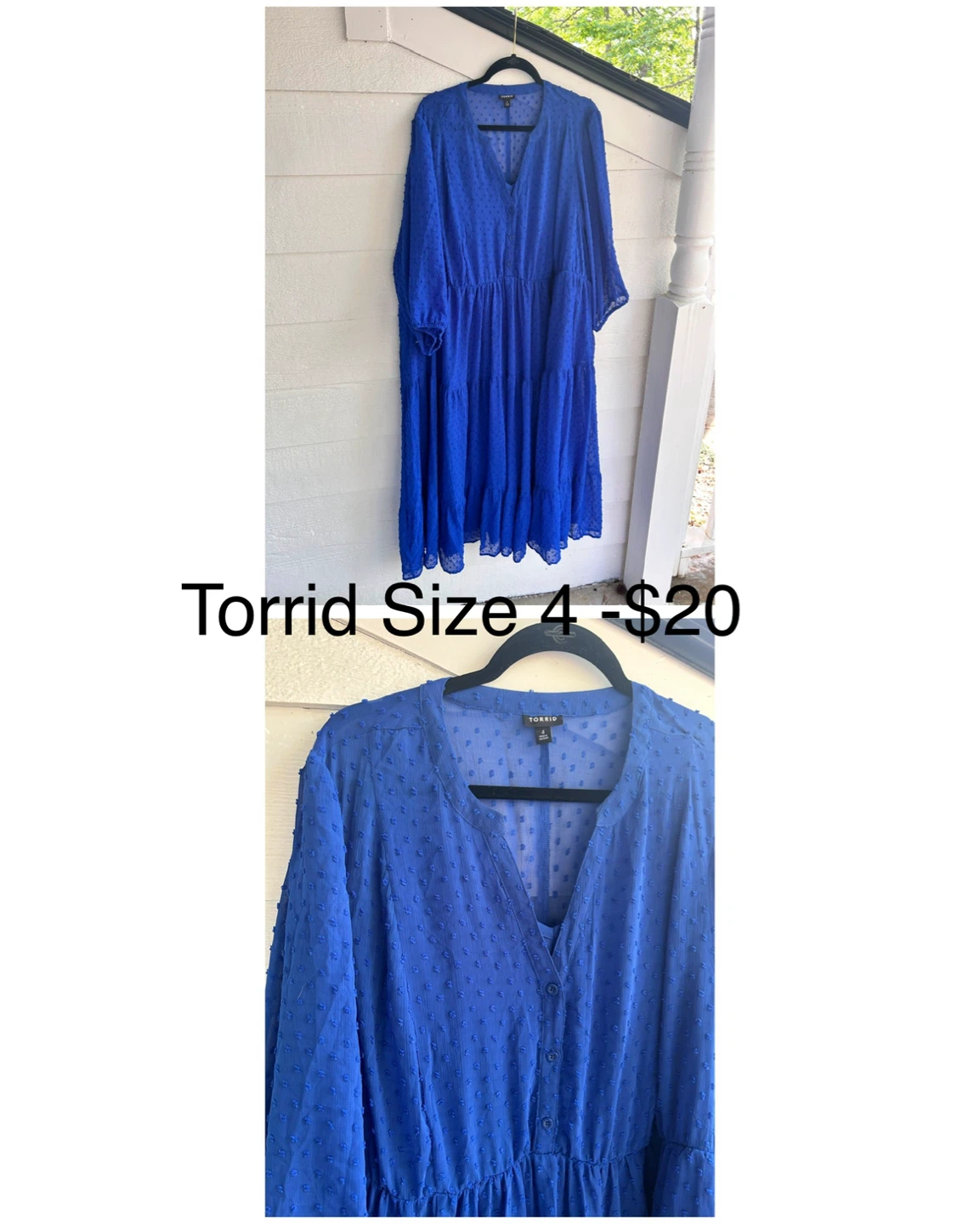 Torrid Blue Textured Midi Dress Size 4