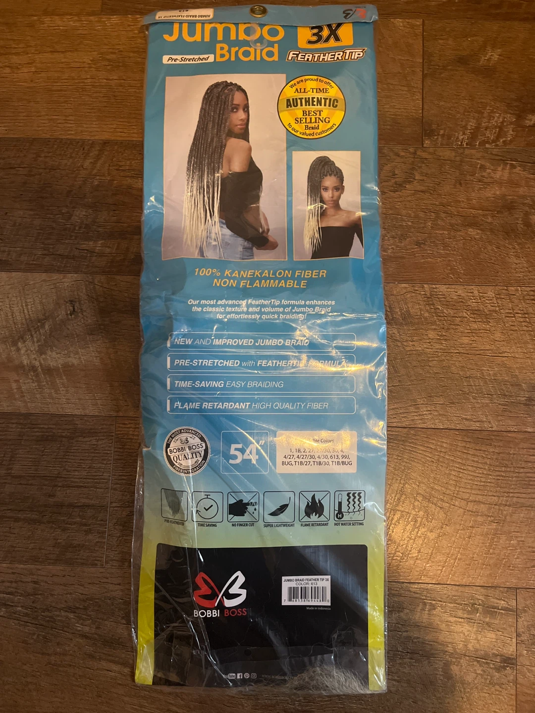 Bobbi Boss Jumbo 3X Feather Tip Braid 54"🌱 - photo 3
