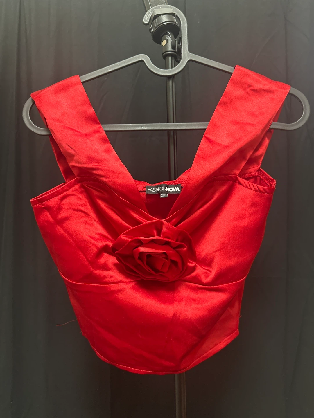 Fashion Nova Red Rose Corset Top