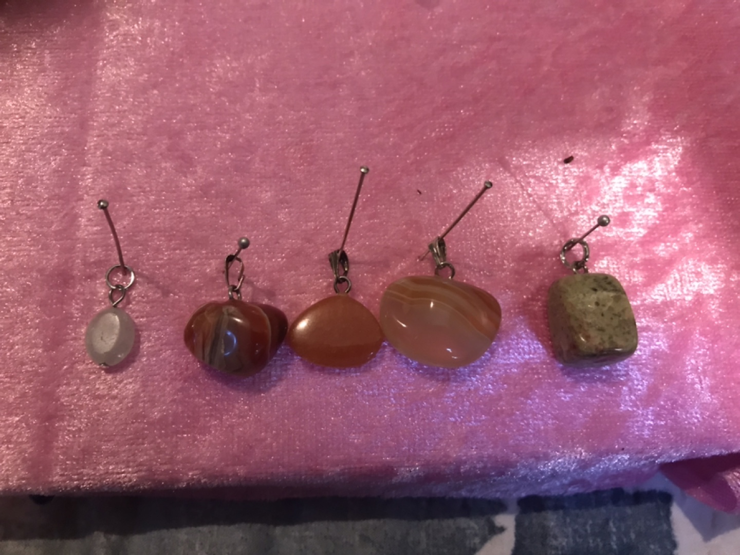 Assorted Gemstone Charms Necklace