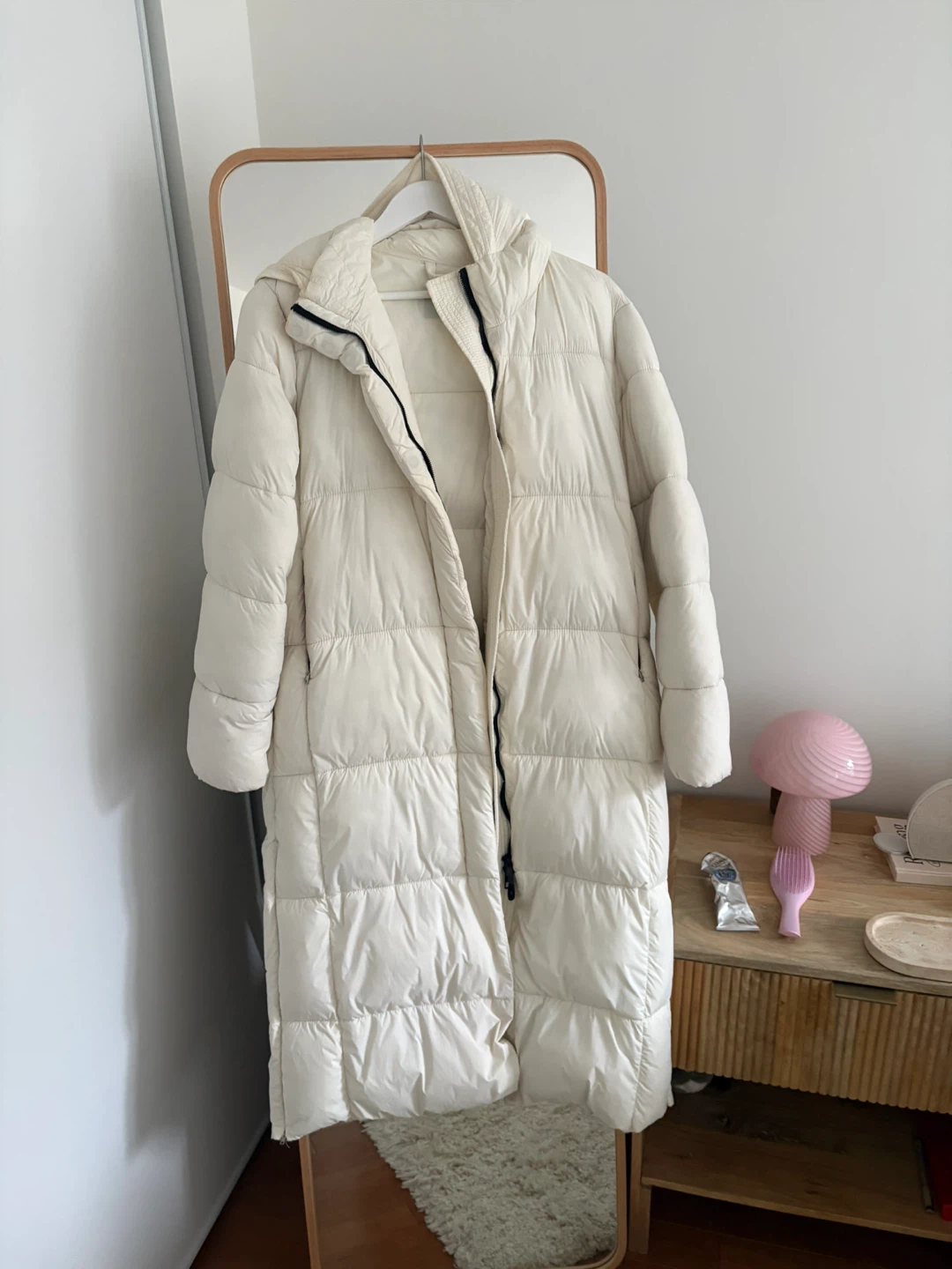 Mango Puffer Coat - Cream - Size S