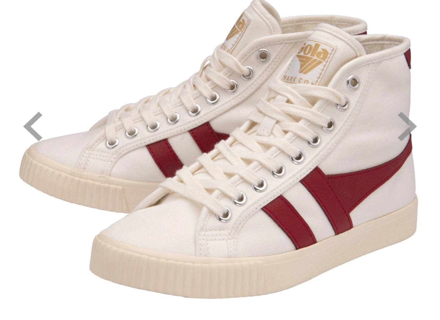 Gola White & Burgundy High Top Sneakers