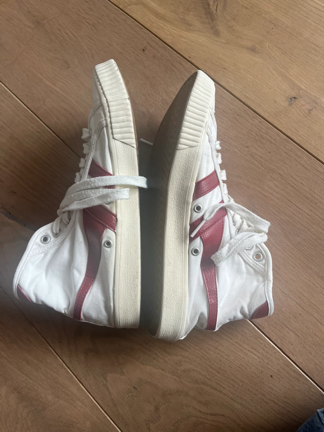 Gola White & Burgundy High Top Sneakers - photo 4