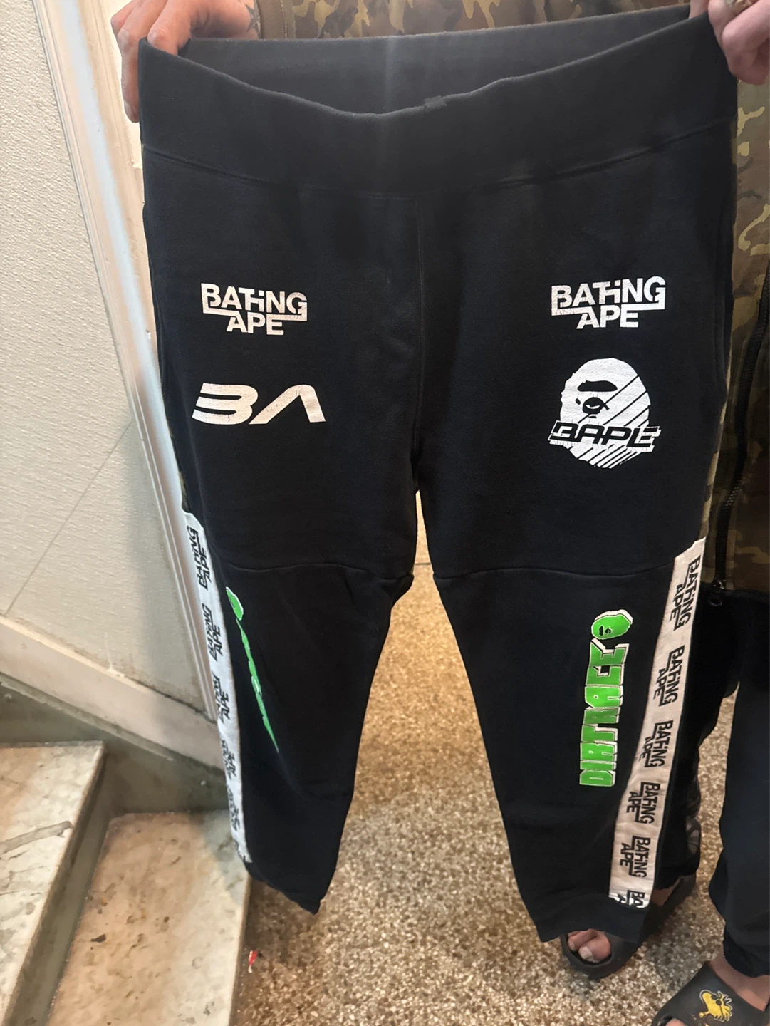 A Bathing Ape BAPE "World Gone Mad" Camo Joggers