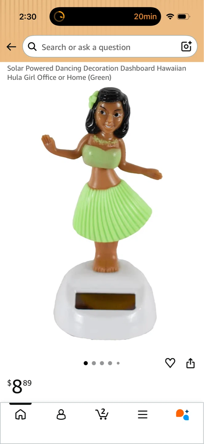 Solar Powered Dancing Hula Girl Decoration Green - photo 5