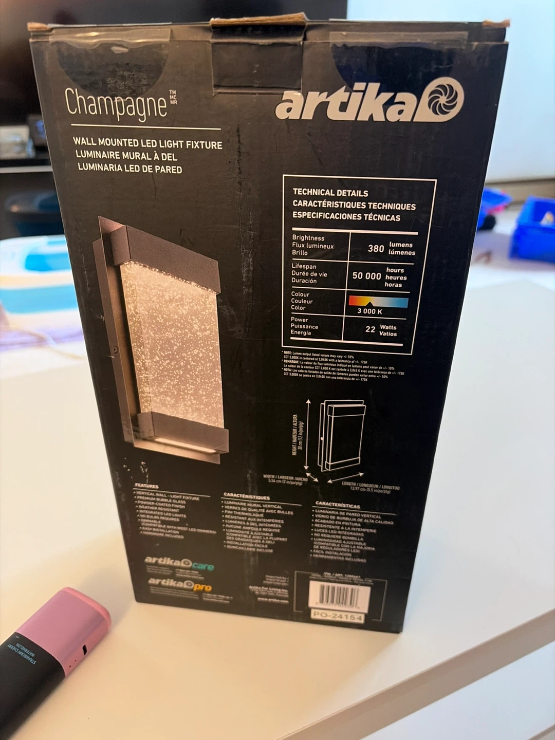 Artika Champagne Wall Mounted LED Light Fixture - photo 3