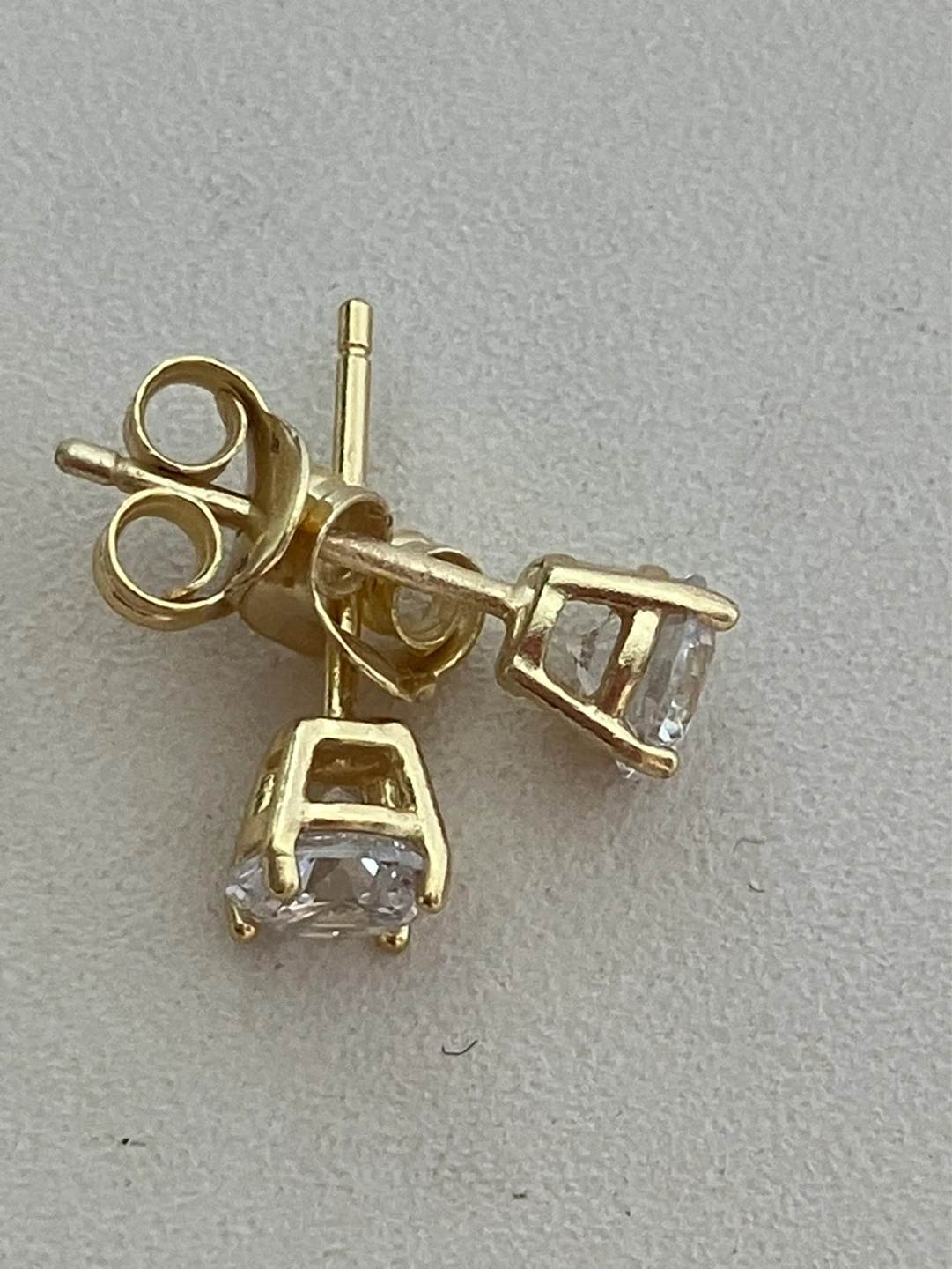 925 Sterling silver Gold plated Stud Earrings & Cubic Zirconia - photo 4