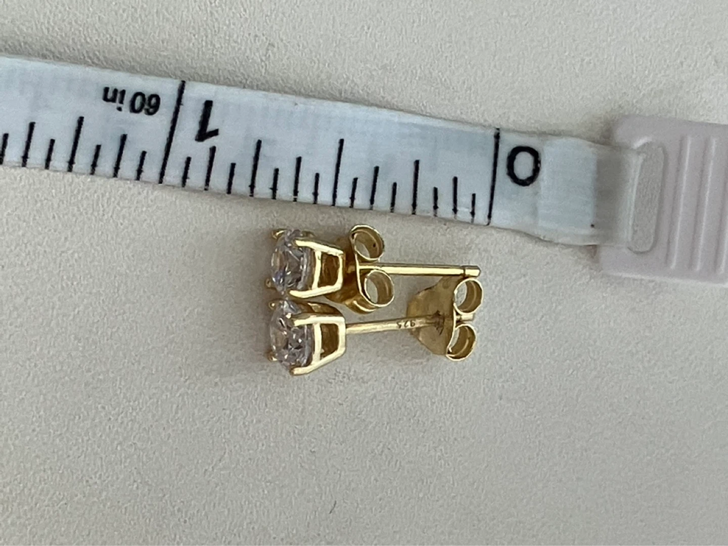 925 Sterling silver Gold plated Stud Earrings & Cubic Zirconia - photo 3