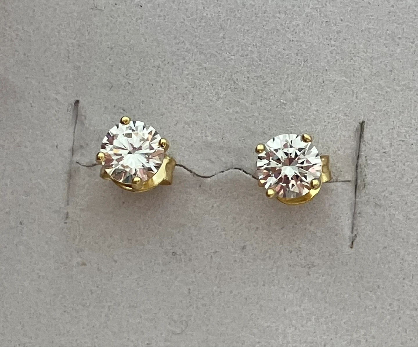 925 Sterling silver Gold plated Stud Earrings & Cubic Zirconia