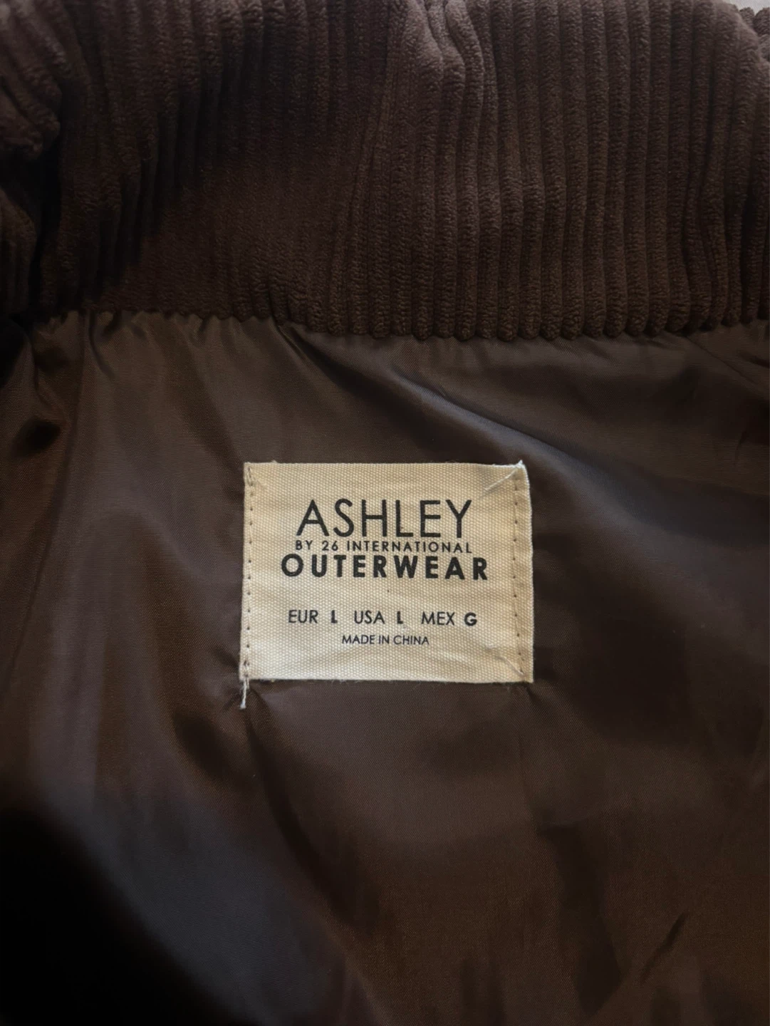Ashley by 26 International Brown Corduroy Puffer Vest - Size L - photo 2