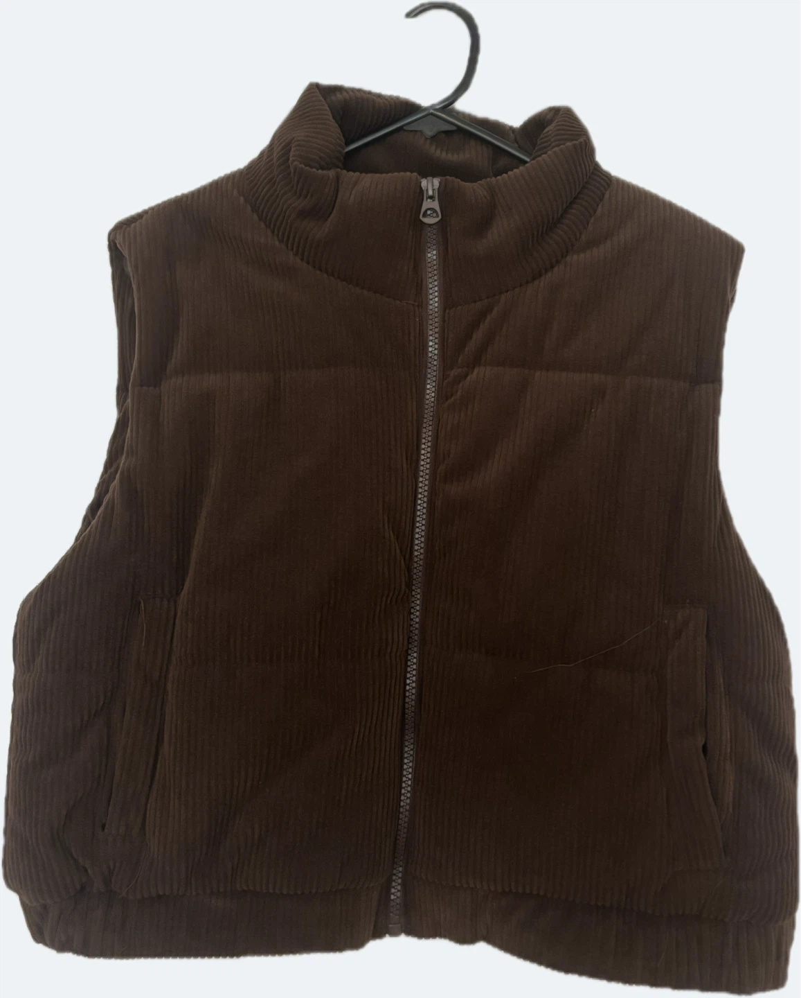 Ashley by 26 International Brown Corduroy Puffer Vest - Size L