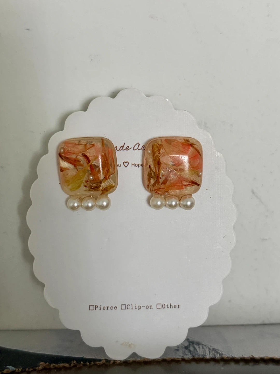 Handmade Square Resin Earrings