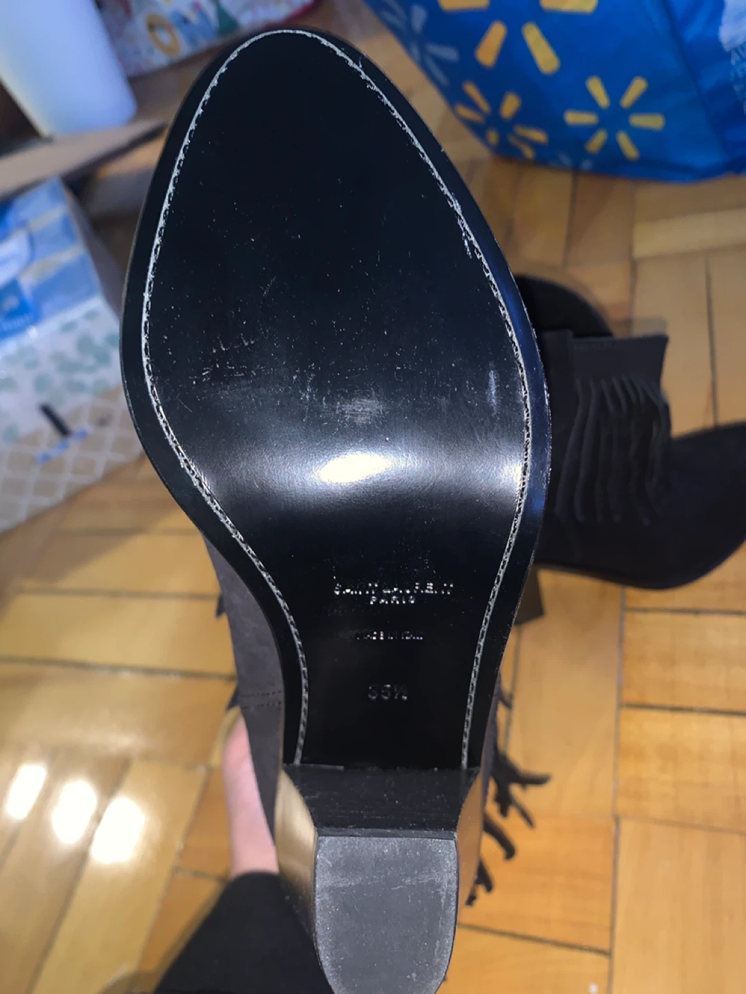 Saint Laurent Paris Suede Fringe Ankle Boots - photo 3