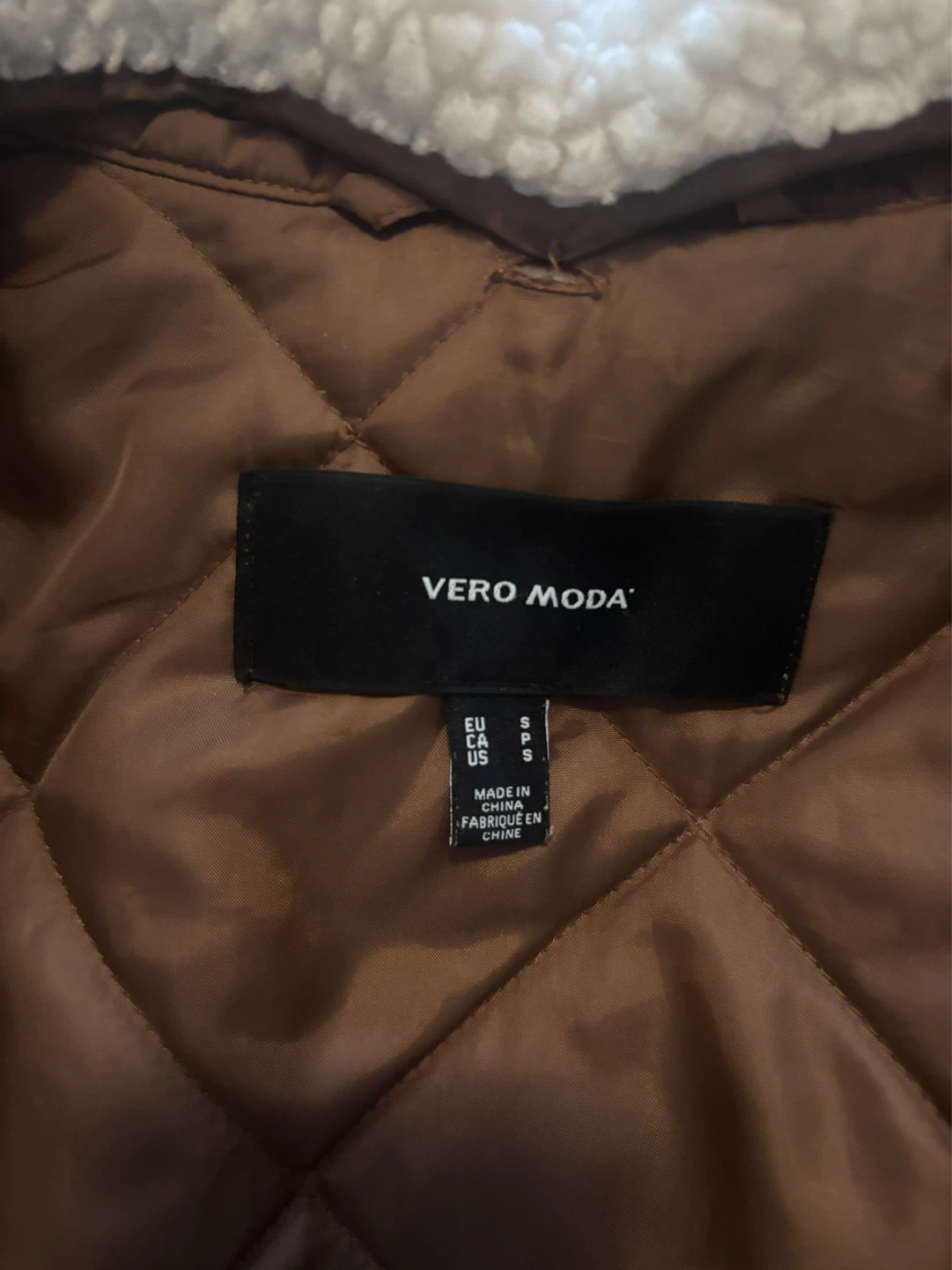 VERO MODA Quilted Sherpa Collar Jacket - Size S - photo 2