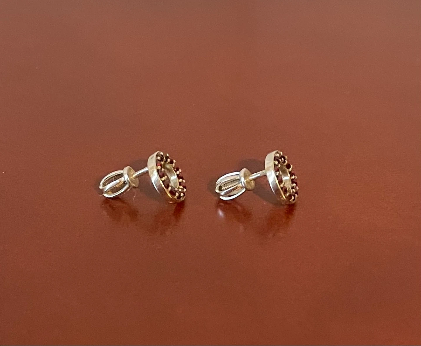 Garnet and Sterling Silver Earrings - photo 4
