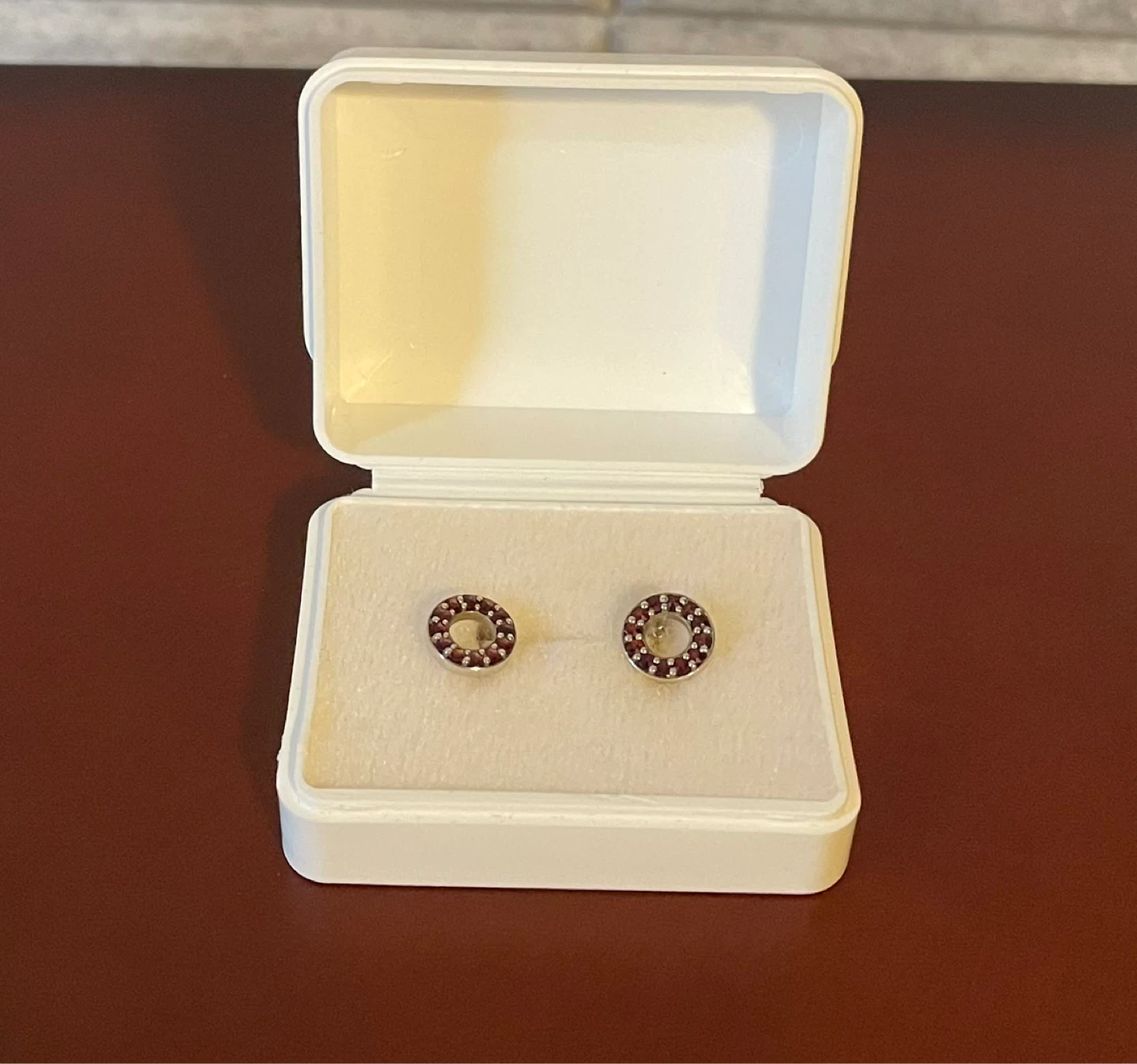 Garnet and Sterling Silver Earrings