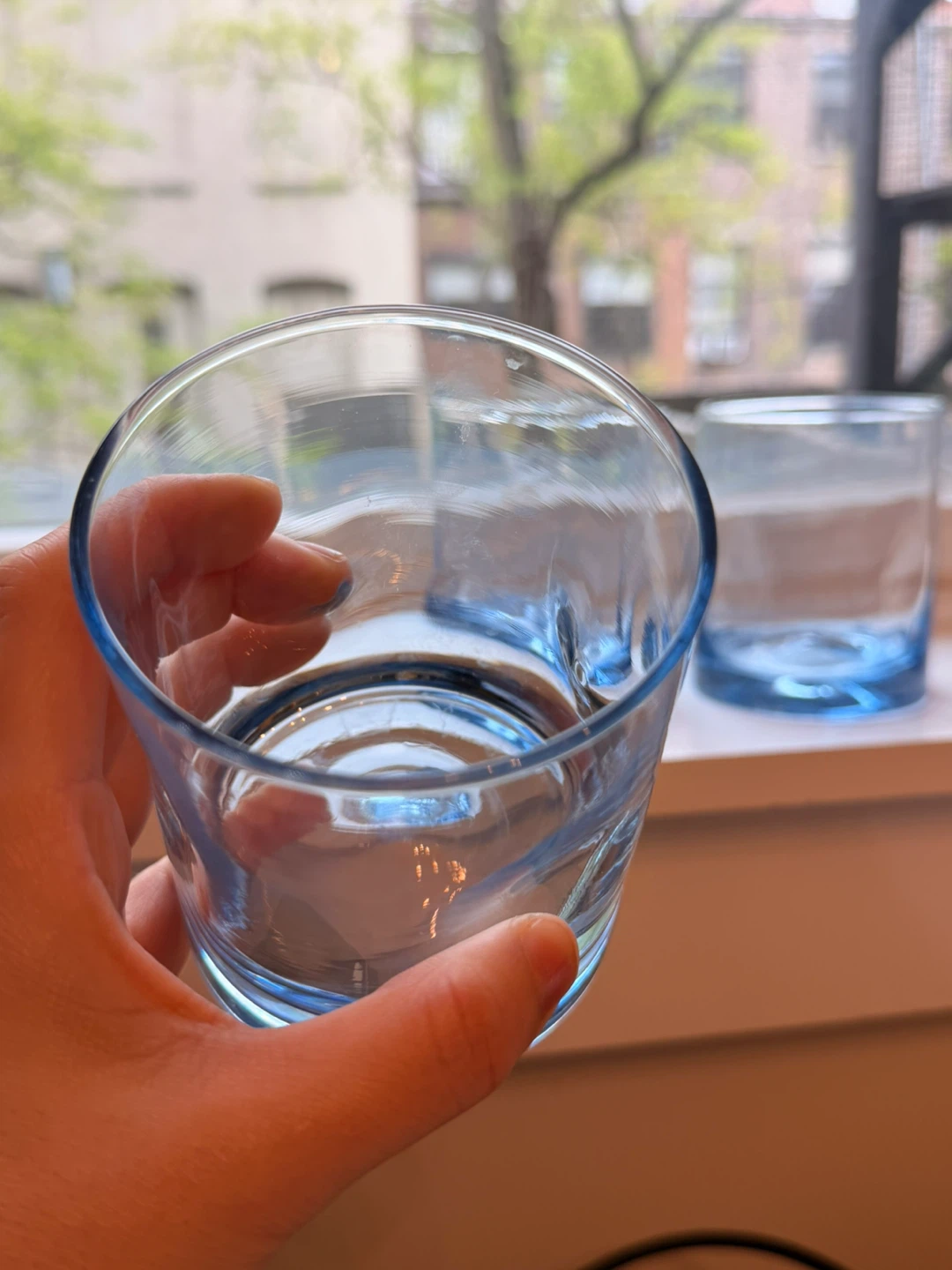 Set of 3 Blue Tinted Drinking Glasses - photo 2