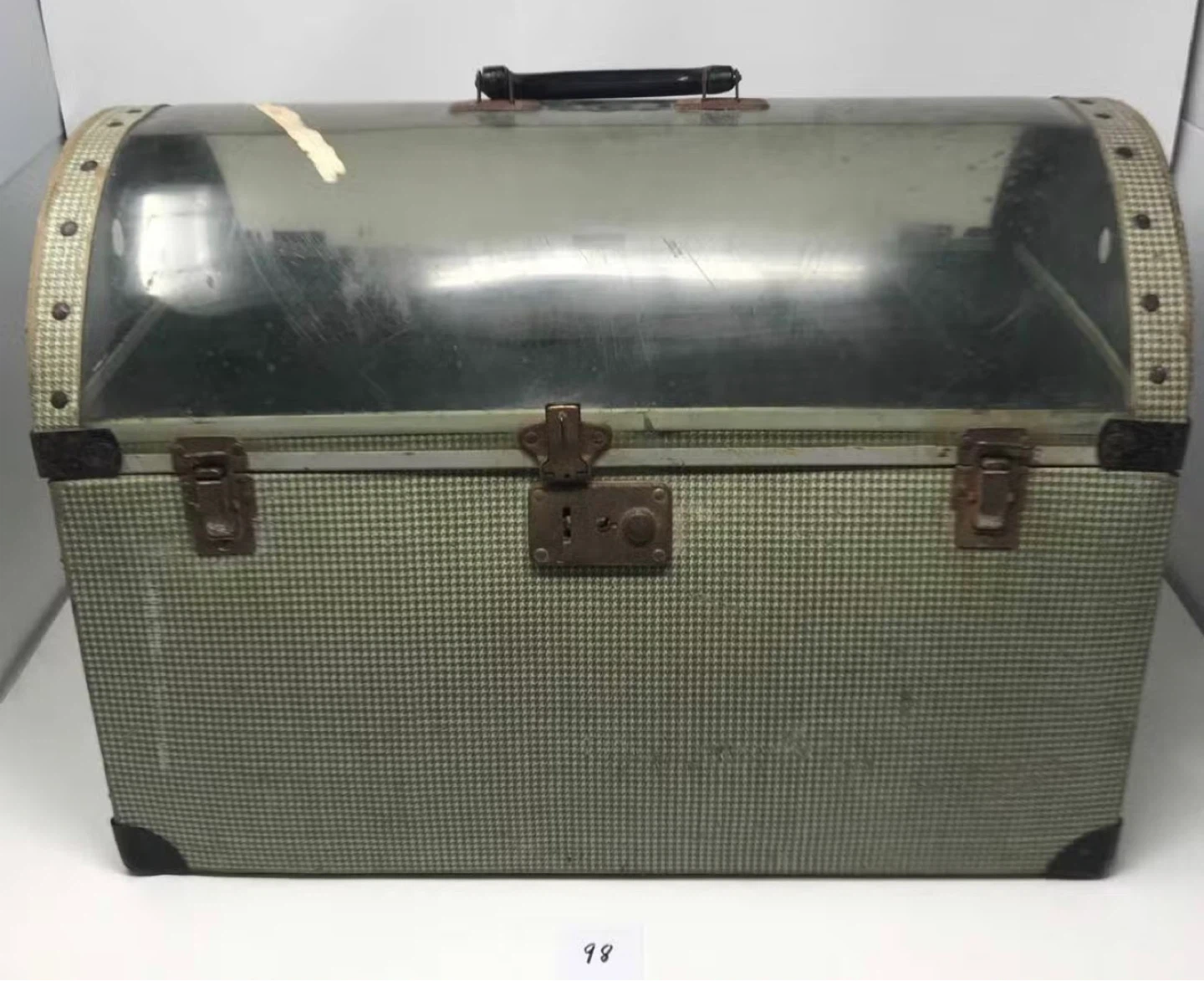 Vintage Pet Carrier with Metal Latch