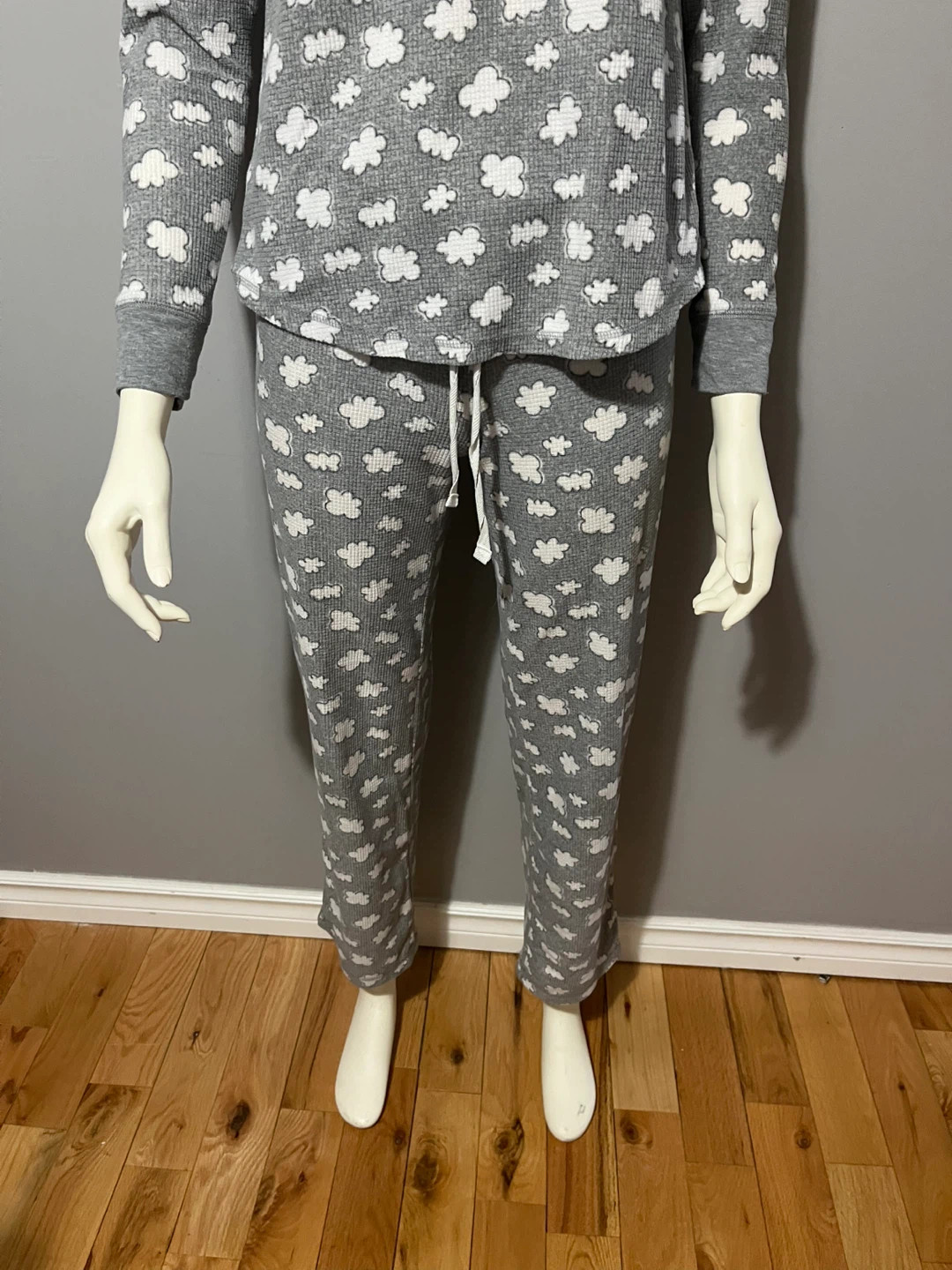 XS Women's Cloud Print Pajama Set - Grey - photo 3