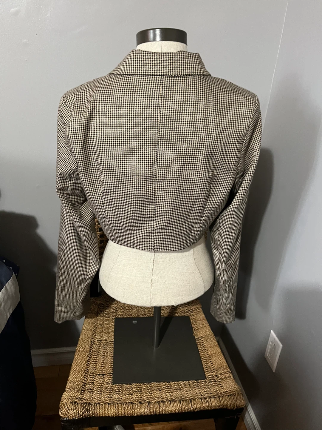 Small size Houndstooth Cropped Blazer - photo 4