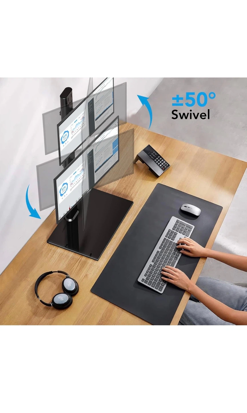 Suptek Dual LED LCD Monitor Stand Desk Mount for 2 Screens