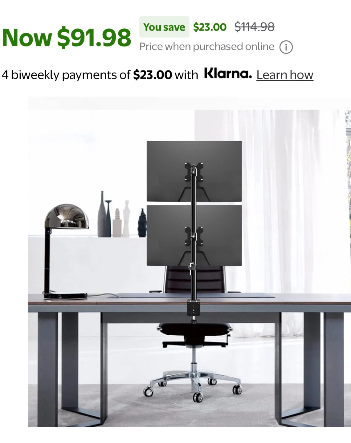 Suptek Dual LED LCD Monitor Stand Desk Mount for 2 Screens - photo 3
