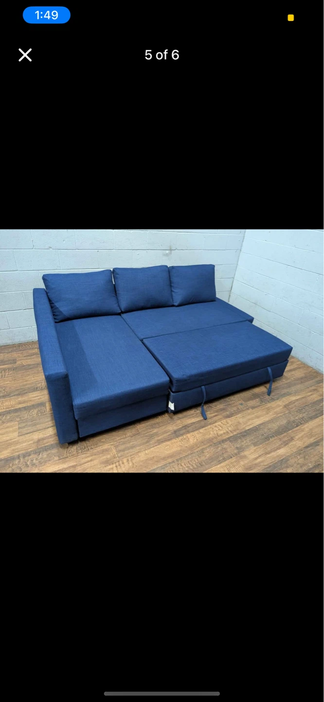 (Free Delivery) Blue IKEA Friheten Sectional Sofa Couch - photo 4