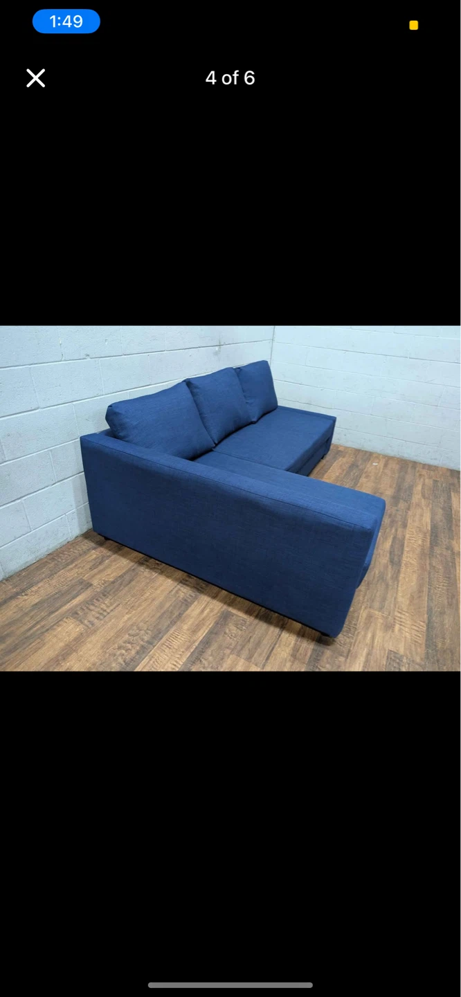(Free Delivery) Blue IKEA Friheten Sectional Sofa Couch - photo 3
