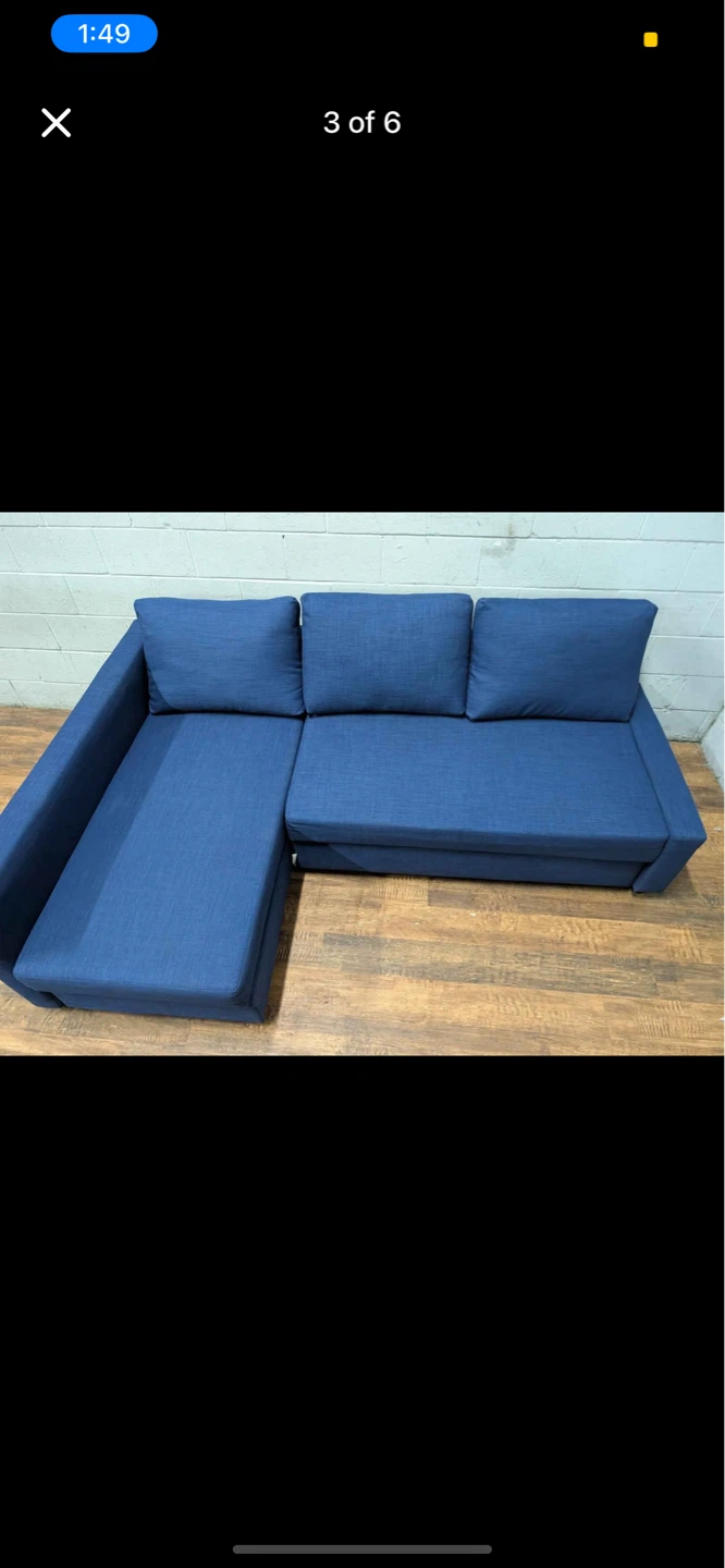 (Free Delivery) Blue IKEA Friheten Sectional Sofa Couch - photo 2
