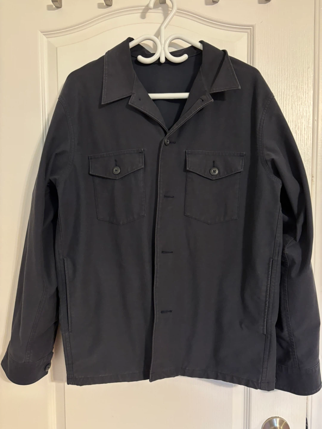Uniqlo Navy Over Shirt Jacket (Jersey) - Men's Medium - photo 2