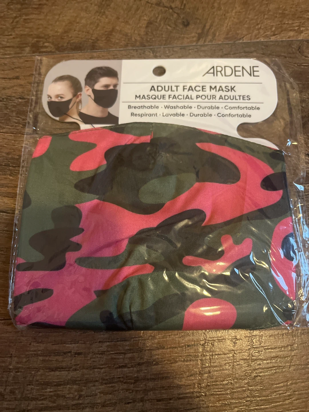 Ardene Adult Face Mask-Pink/Green Camouflage Print🌱
