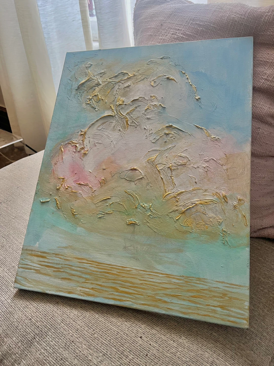 Textured Cloudscape Painting Original