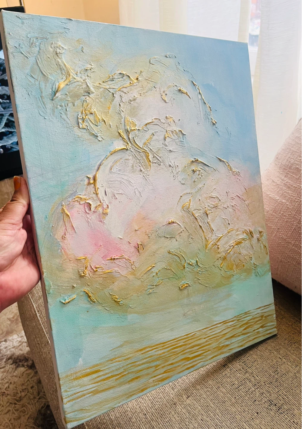 Textured Cloudscape Painting Original - photo 2