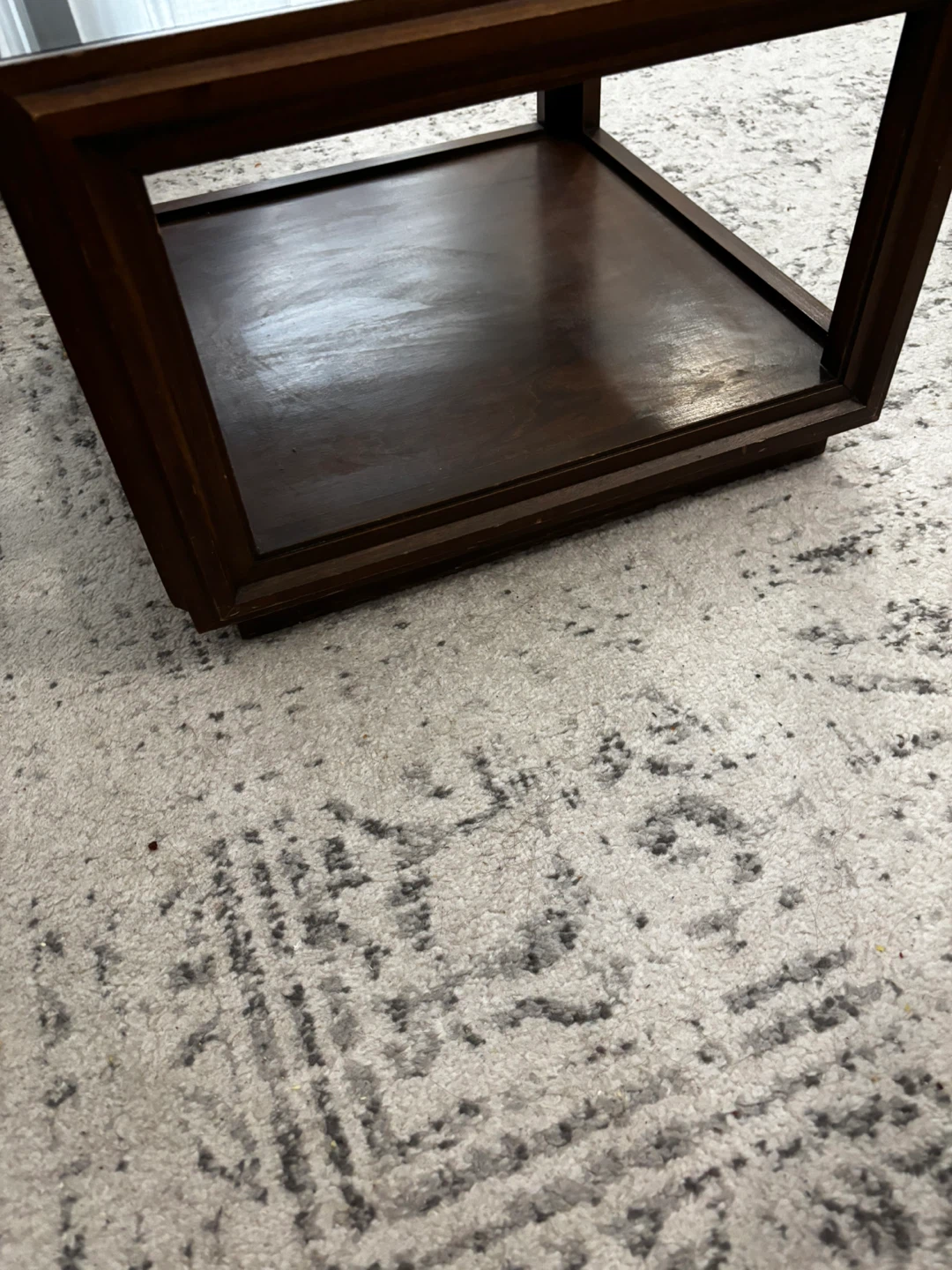 Dark Wood Coffee Table with Glass Top - photo 3