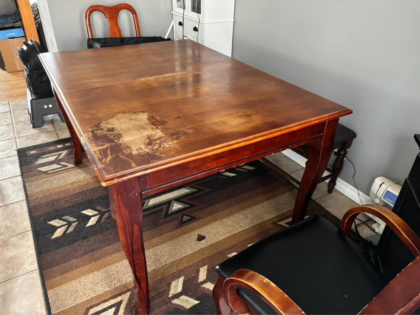 Wooden Dining Table with Leaf - photo 3
