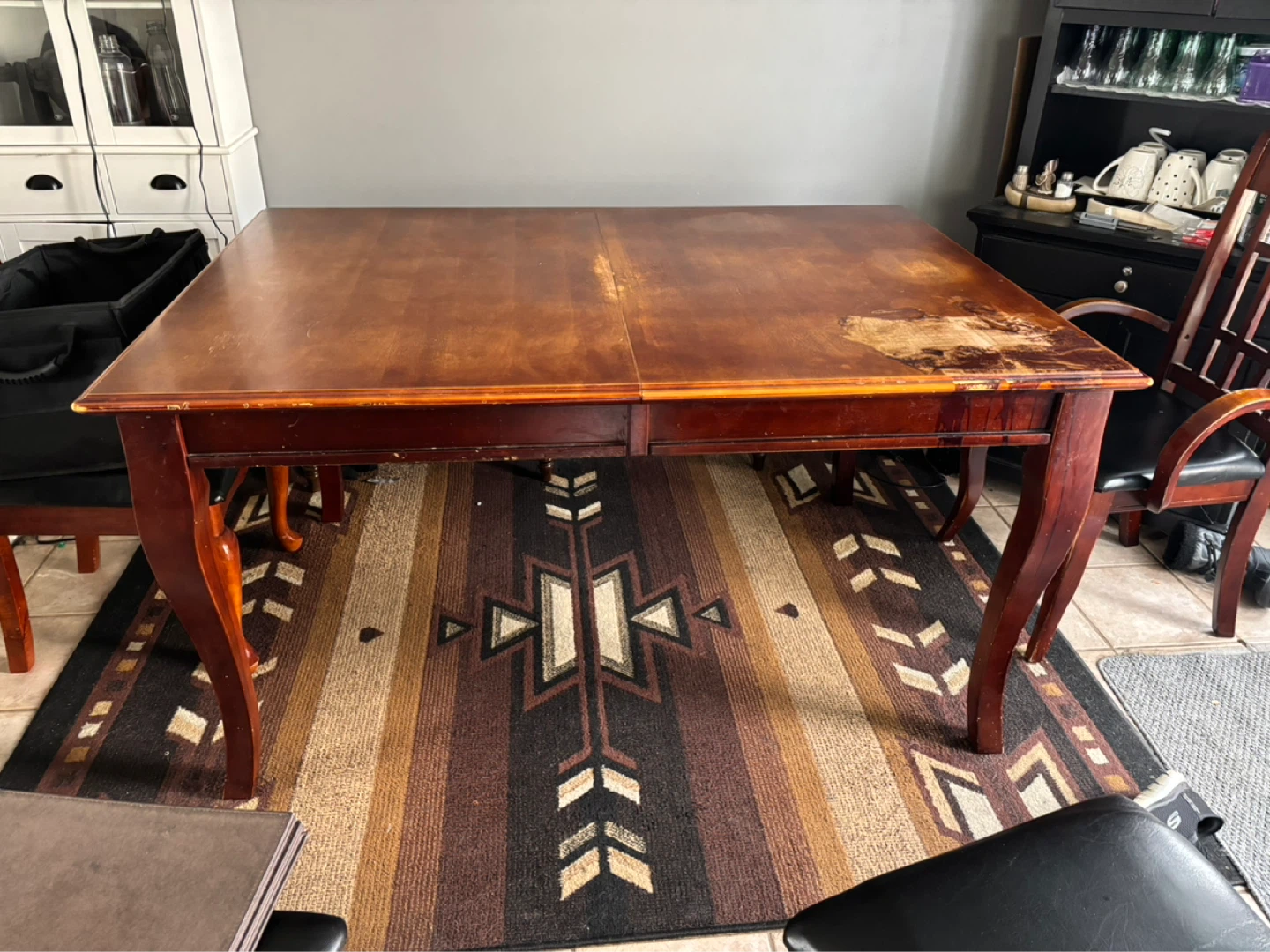 Wooden Dining Table with Leaf