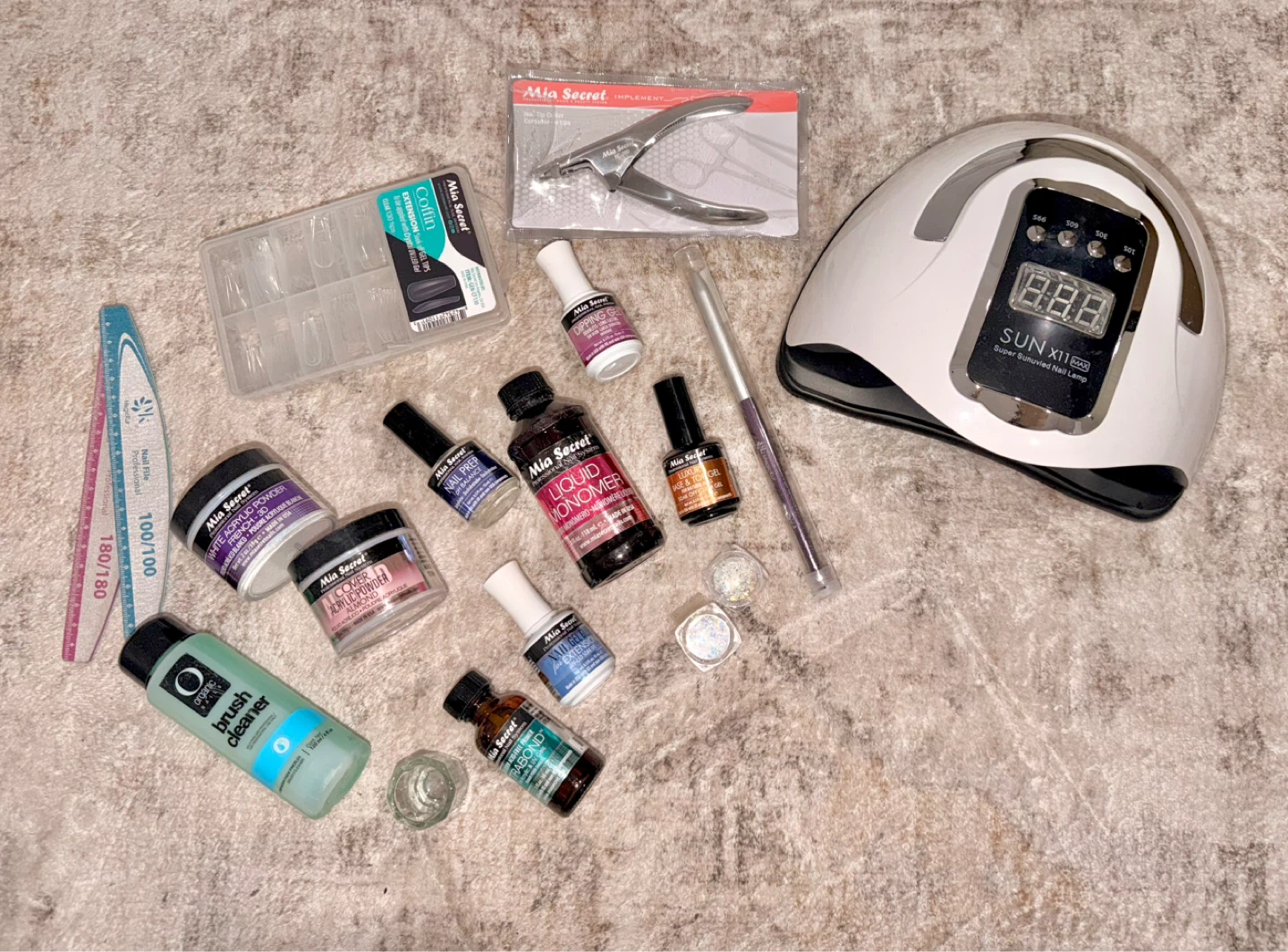 💅Acrylic Nail Practice Kit+UV/LED Lamp SUNX11