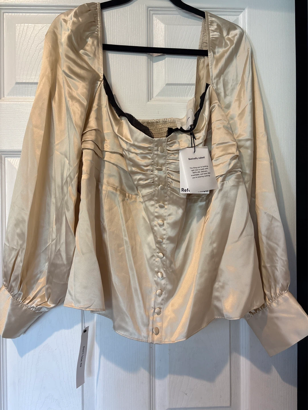 Brand New Reformation "Basically Naked" Silk Top - photo 4