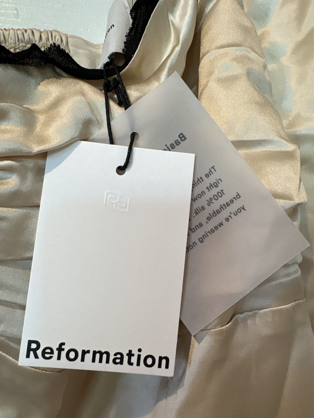 Brand New Reformation "Basically Naked" Silk Top - photo 3