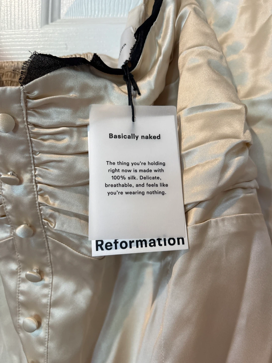 Brand New Reformation "Basically Naked" Silk Top - photo 2