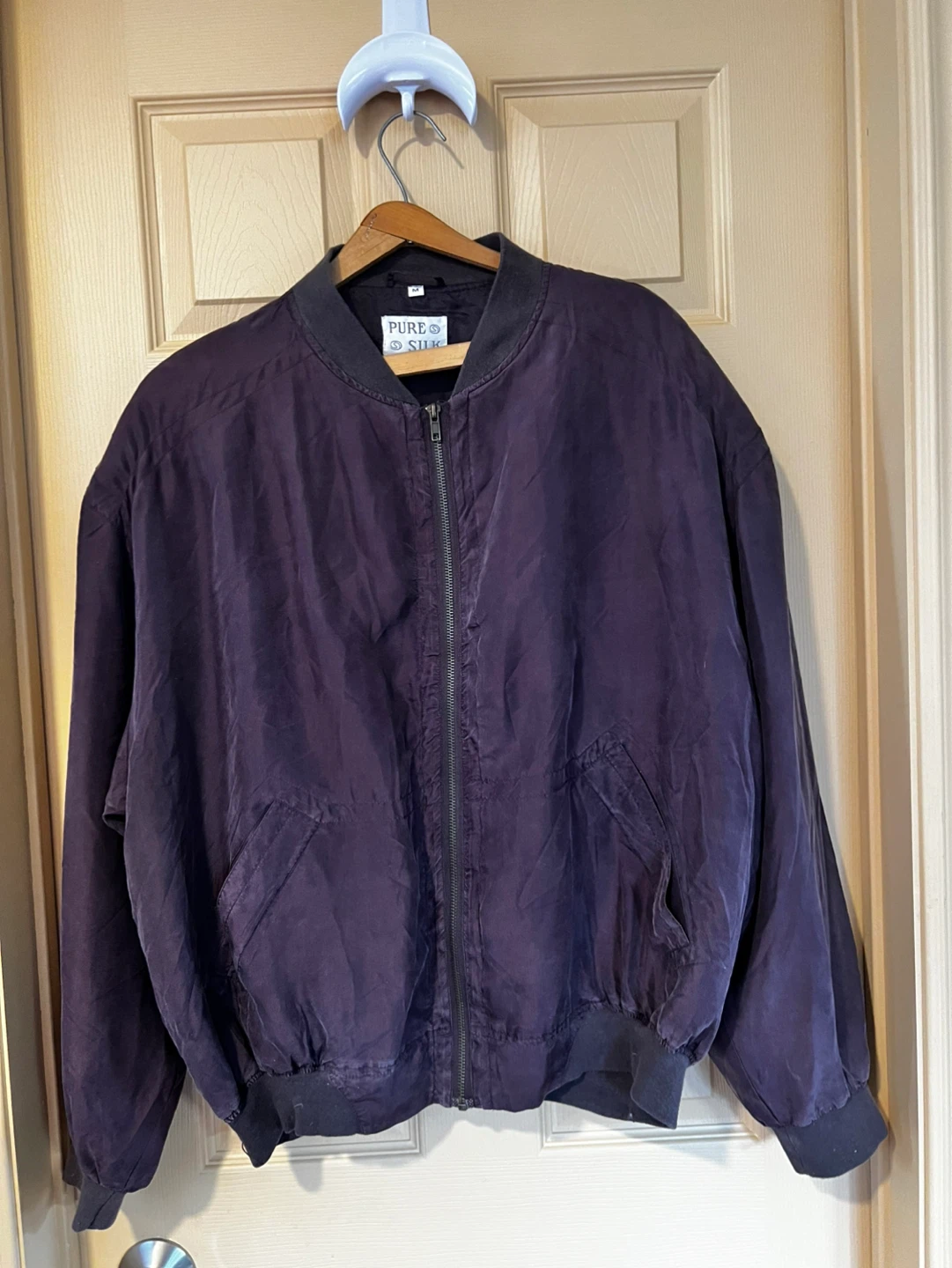 Pure Silk Bomber Jacket - Size L