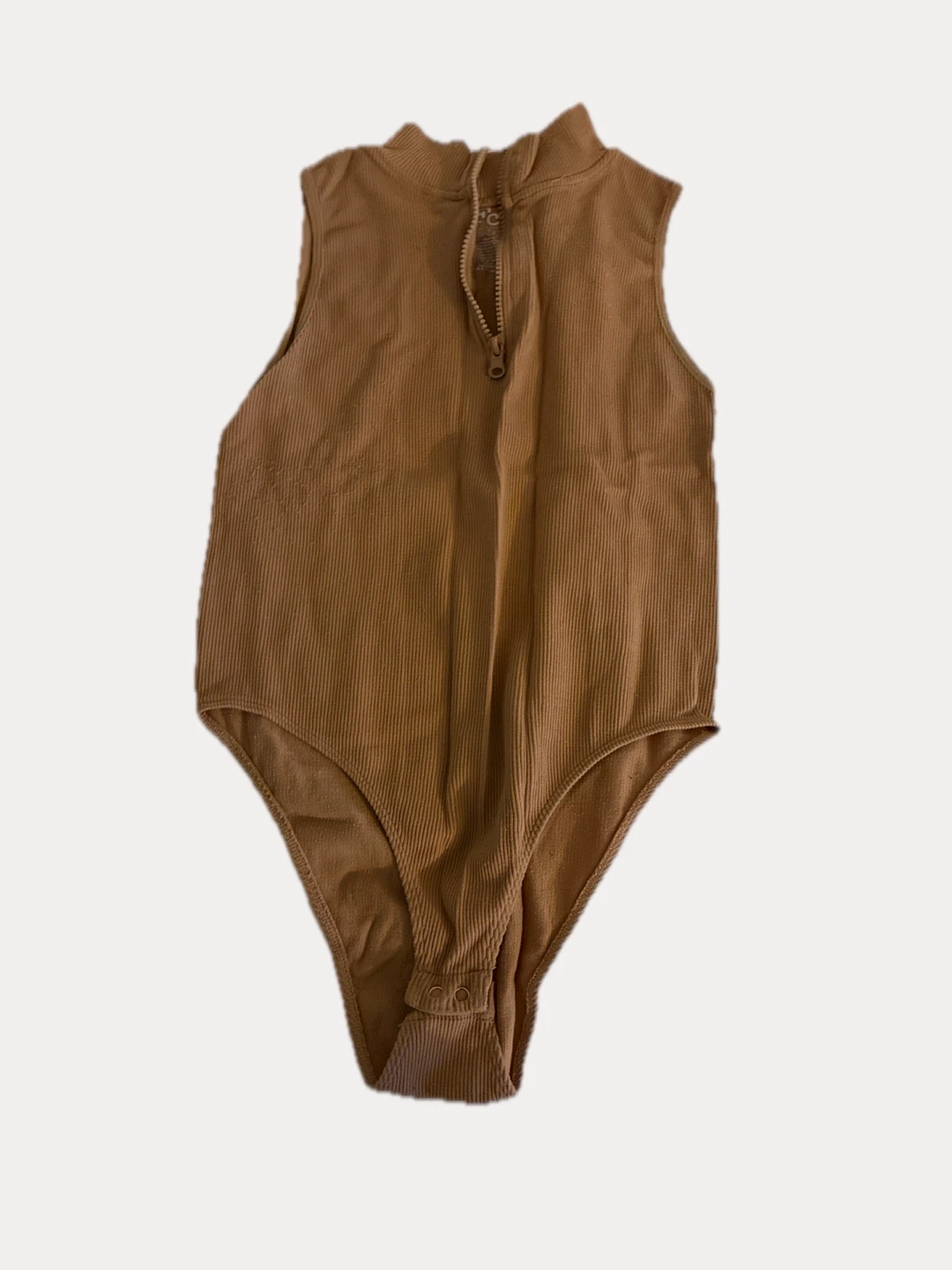 Ribbed turtle Neck Zip Up Bodysuit