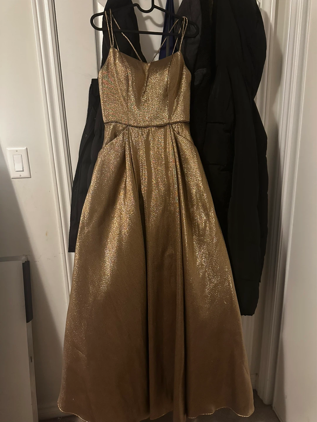 Laura Plus Size 2 Gold Sparkly prom dress