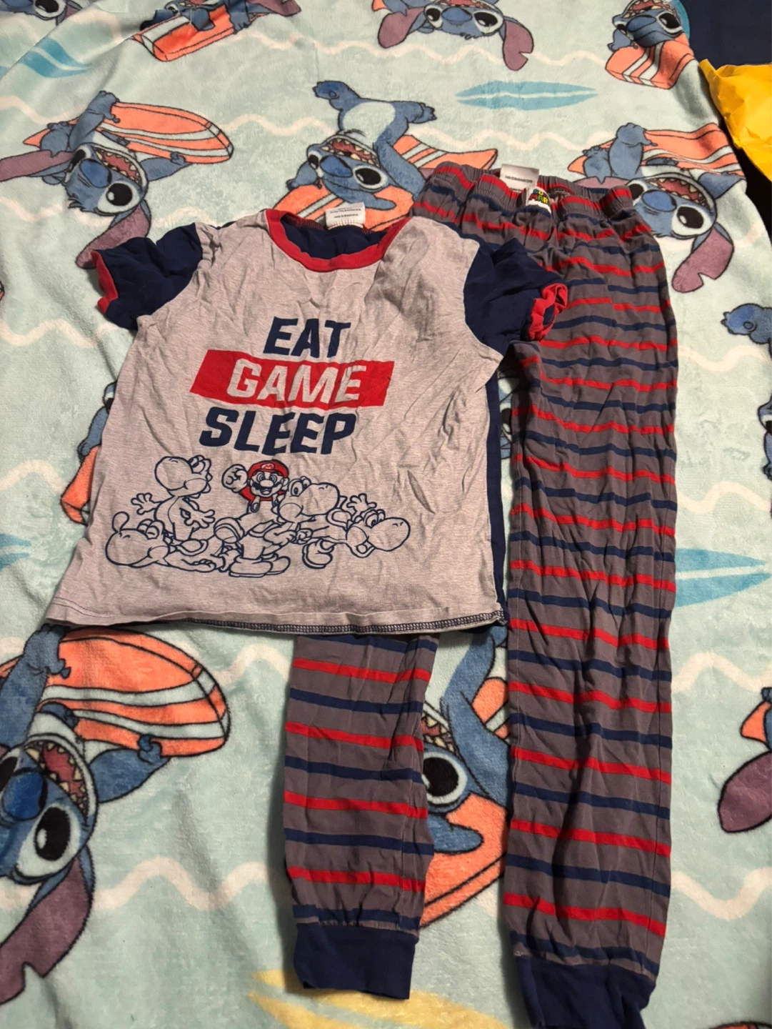 Mario "Eat Game Sleep" Pajama Set M/M (7-8)