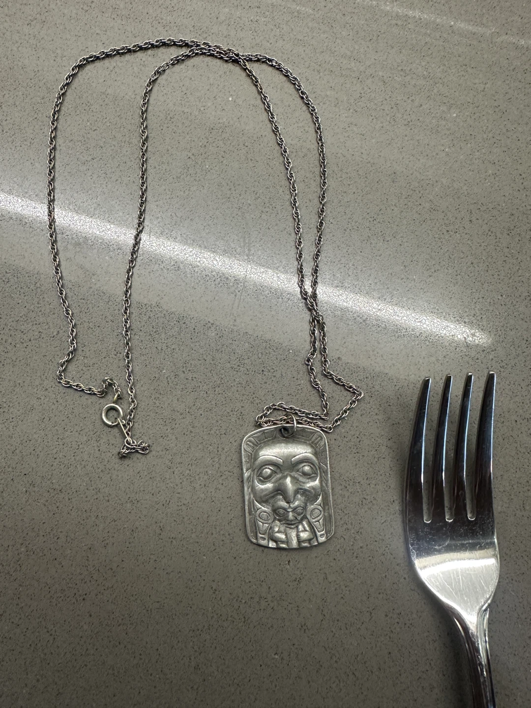 VINTAGE HAIDA NORTHWEST COAST INDIGENOUS ART PENDANT NECKLACE - photo 2